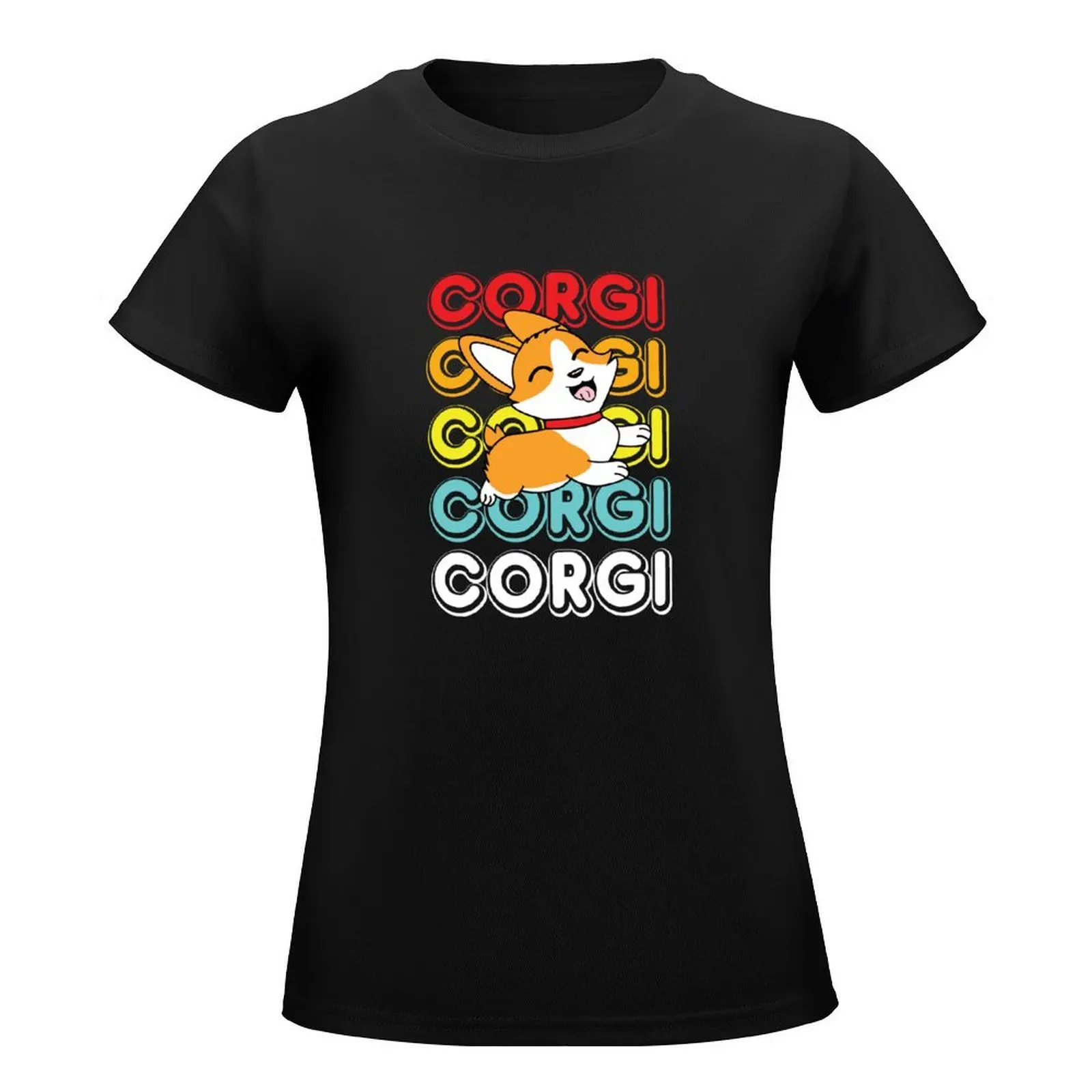 Cartoon Corgi T-Shirt anime clothes cute tops oversized summer tops graphic t-shirts for Women