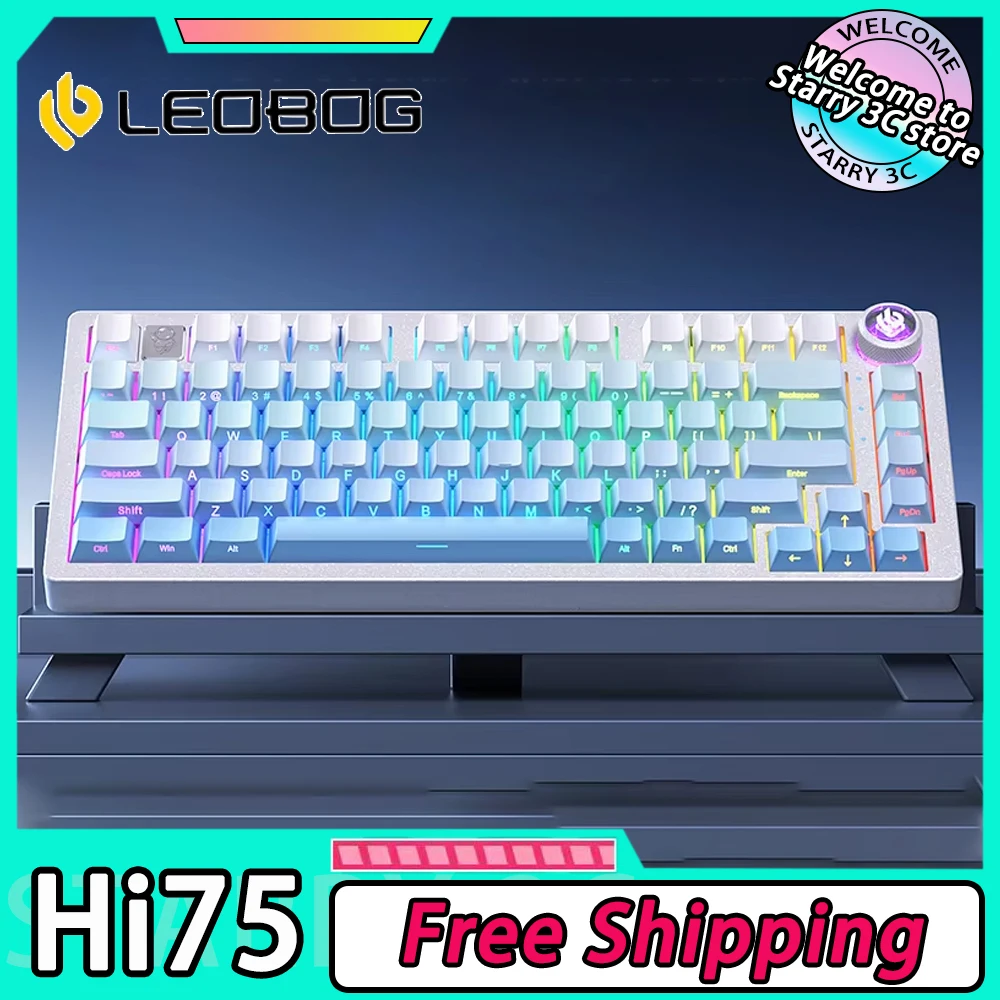 LEOBOG Hi75 Mechanical Keyboard Wirled Gaming Keyboards Aluminum Alloy RGB Gasket Hot Swap Keyboard  Custom Gamer PC Accessories