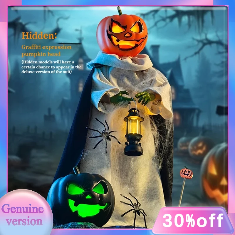 

Goon 1/6 Scale Soldier Trend Night Pumpkin Robe Wizard With Portable Lamp Spider Full Set 12in Action Figure Body Halloween Gift