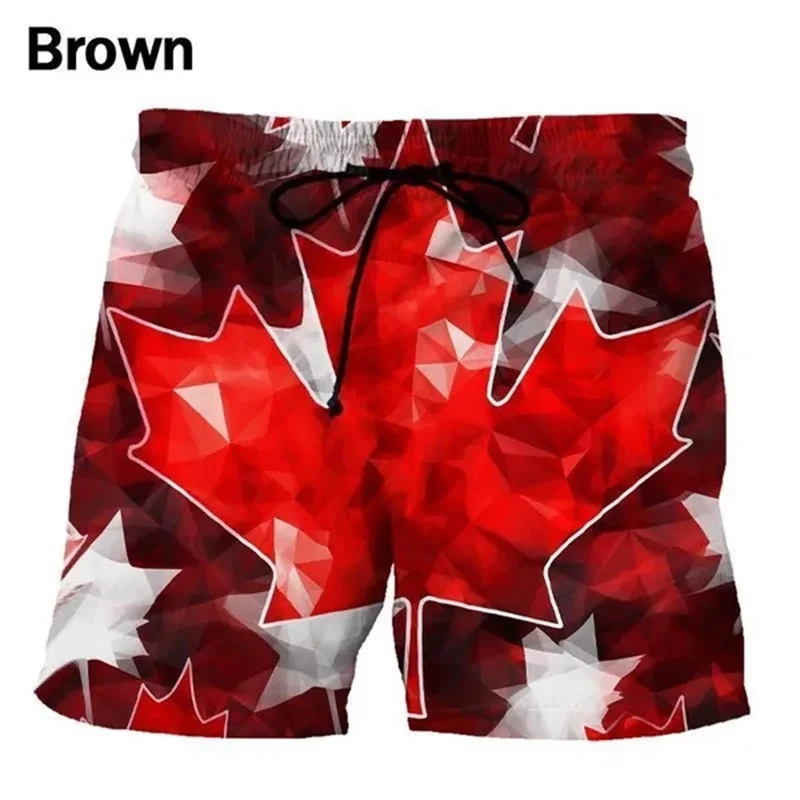 I Love Canadá patrón creativo pantalones cortos de playa para hombres, impresión 3D, pantalones cortos de tablero casuales, Día Nacional de Canadá, bañador gráfico para hombres