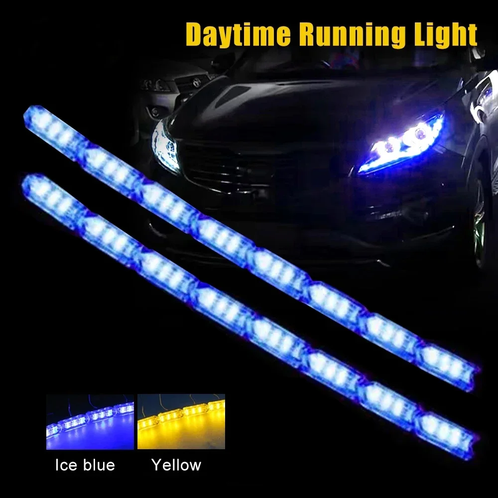 

2PCS Auto Universal LED Crystal Tear Eye Decorative Light Car Streaming Atmosphere Running Horse Warning Light With Start Scan
