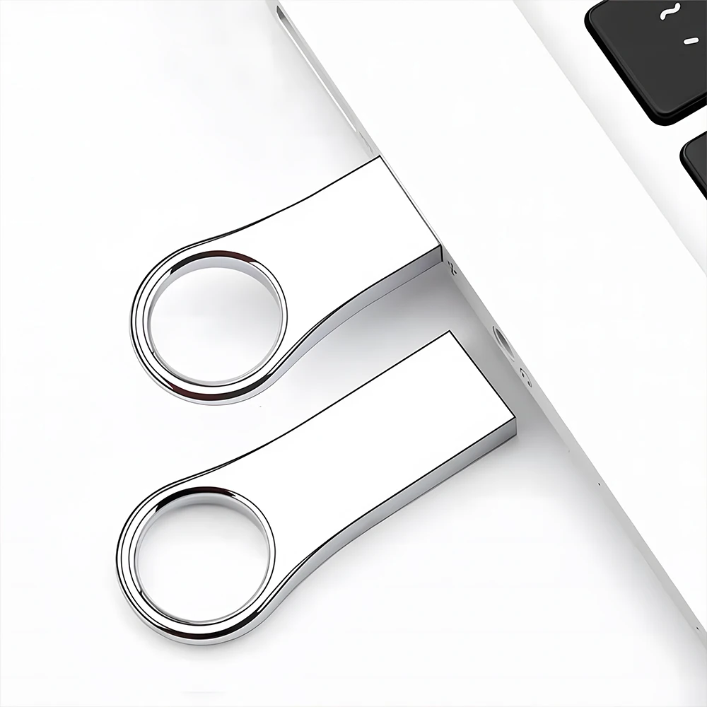 Lightweight USB Flash Drive - Keychain Hole, High Capacity Storage, Waterproof , Compact & Durable, Sleek Metal USB Stick