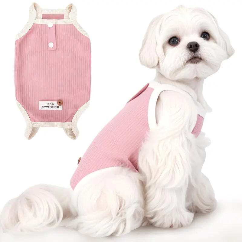 Dog Recovery Suit for Small Dogs & Puppy Female Post-Surgery Protective Onesie Pink Size M, Customized