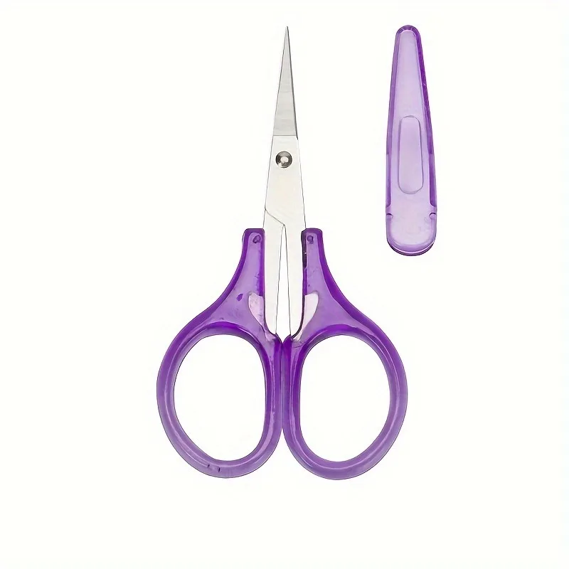 1pc Compact Precision Craft Scissors Sharp Stainless Steel Blades with Protective Cap, Tsa-Approved for Travel Stationery
