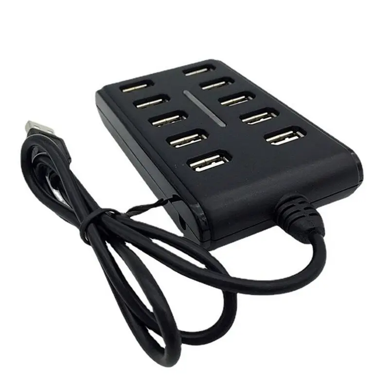 Delicate Texture-10 Port High Speed Extension Cable USB 2.0 Hub Adapter For Laptop PCB Interface Device