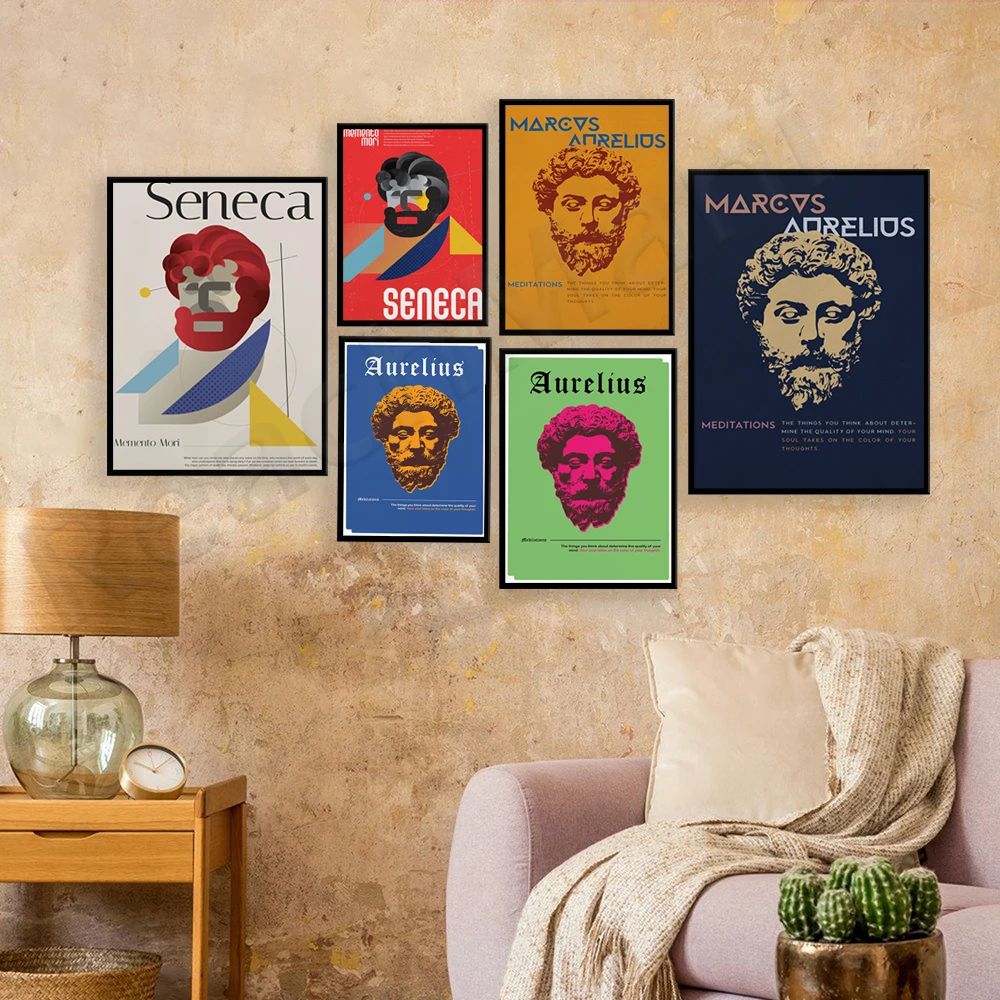 

Marc Aurèle Stoic Popart, Seneca Quote Memento Mori, Seneca Memento Mori Stoic, Marcus Aurelius Stoic Affirmative Quotes Poster