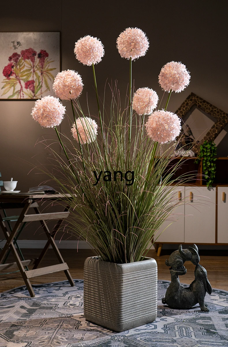 LMM Simulation Hydrangea Reed Grass Green Plant Landscape Plastic Bionic Fake Floriculture Plant Ornaments