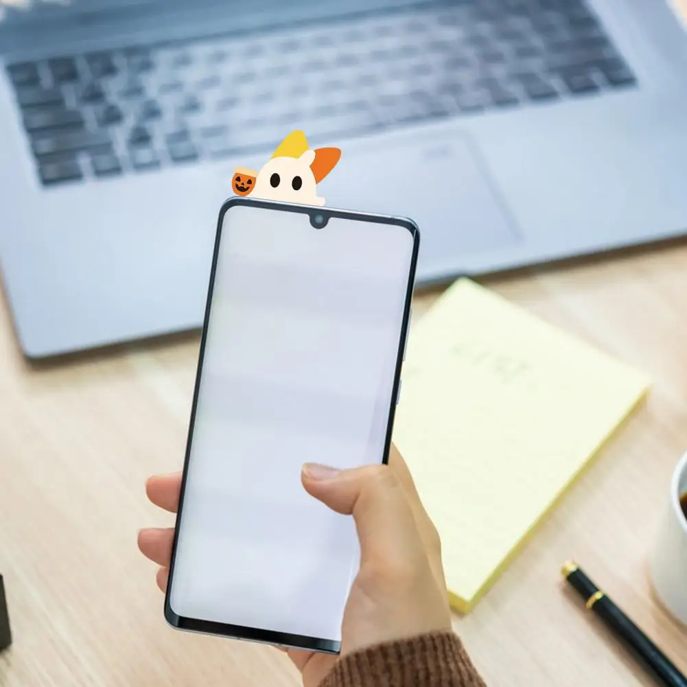 Phone Charm Collectible Phone Charm Spooky Halloween Ghost Phone Buddy Surprise Toy Set Mini Figure Adhesive for Smartphone