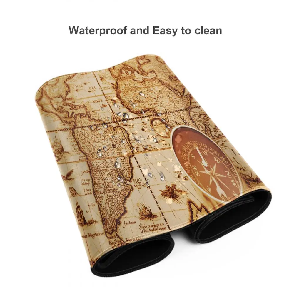 Mouse Pad Retro navigation old Map Art Desk Mouse Pad Cute HD Desk Pad Extended Gaming Keyboard Mats Large XXL Gamer Mousepad