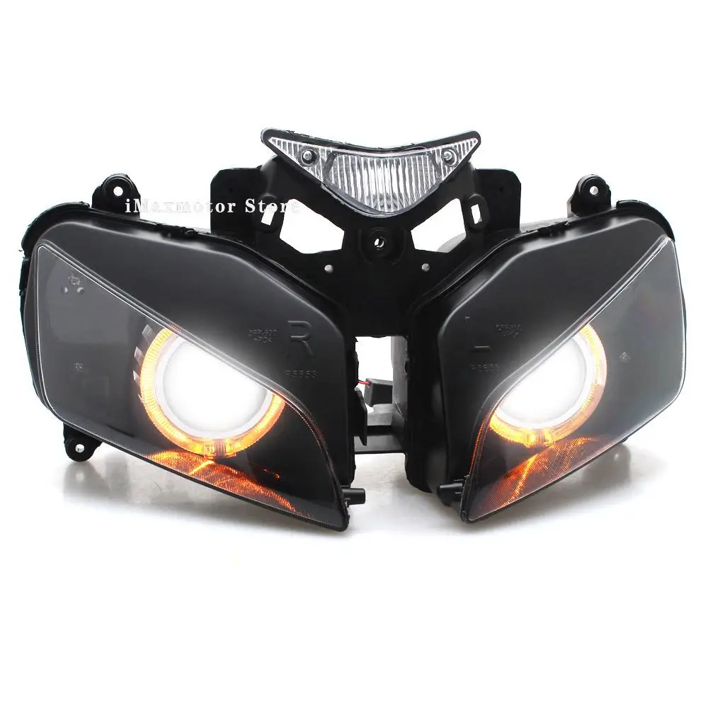 Custom Headlight HID Projector Conversion Assembly LED Angel Eyes  Demon Eyes Headlamp For Honda CBR1000RR CBR1000 RR 2004-2007