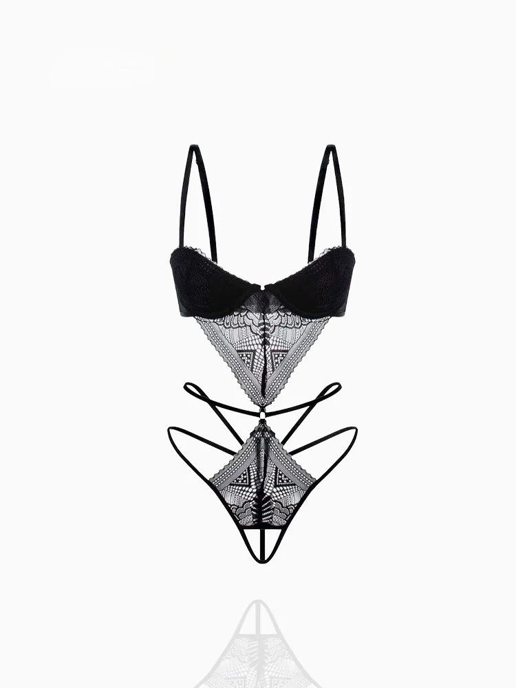 Original Design Bla Night Sexy Spicy Girl Pure Desire 2025 New Sle Pure Desire Hollow out  Suit Underwear