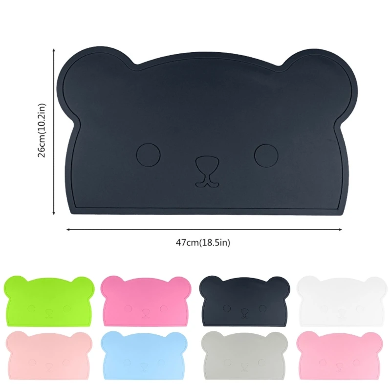 Kids Silicone Placemat Lovely Not Slip Dining Pad Table Pad Reusable Silicone Table Placemat for Home & Travel