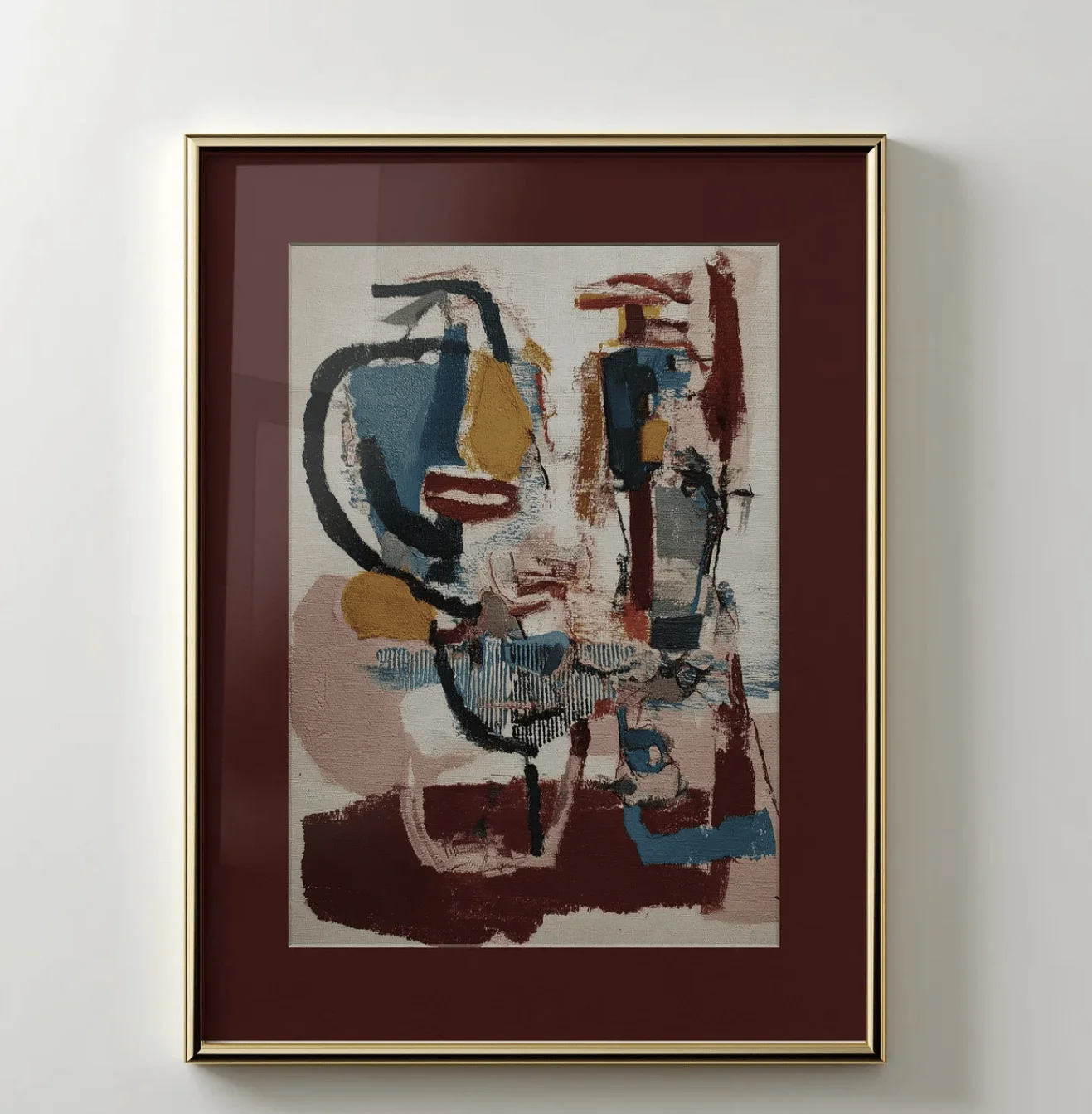 Vintage mehrfarbige abstrakte Wandkunst-Leinwanddrucke, minimalistisches strukturiertes Kunstposter für Schlafzimmer, Wohnzimmer, Arbeitszimmer, Eingangsbereich