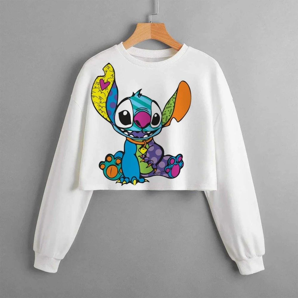 Casual cartoon New Spring and Autumn Disney Children\'s Clothing Print Girls Short Hoodie Sweater Stitch Comfortable and Cute Top