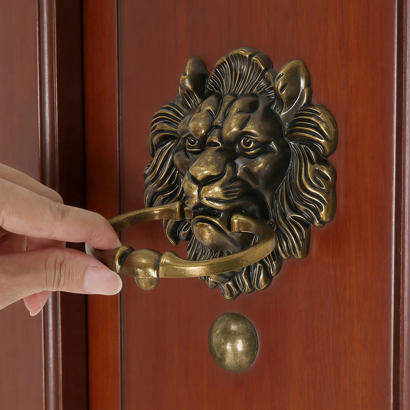 Classical Vintage Door Knocker for Decorative Front Door Home Decor Doorknocker 6 inch Zinc Alloy Head Handle Pull Door Knock