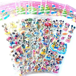 6/12pcsミッキーマウスミニーおもちゃステッカー3D子供アニメの漫画バブルペースト厚い 8ベストセールスお誕生日おめでとうミニーマウス-2