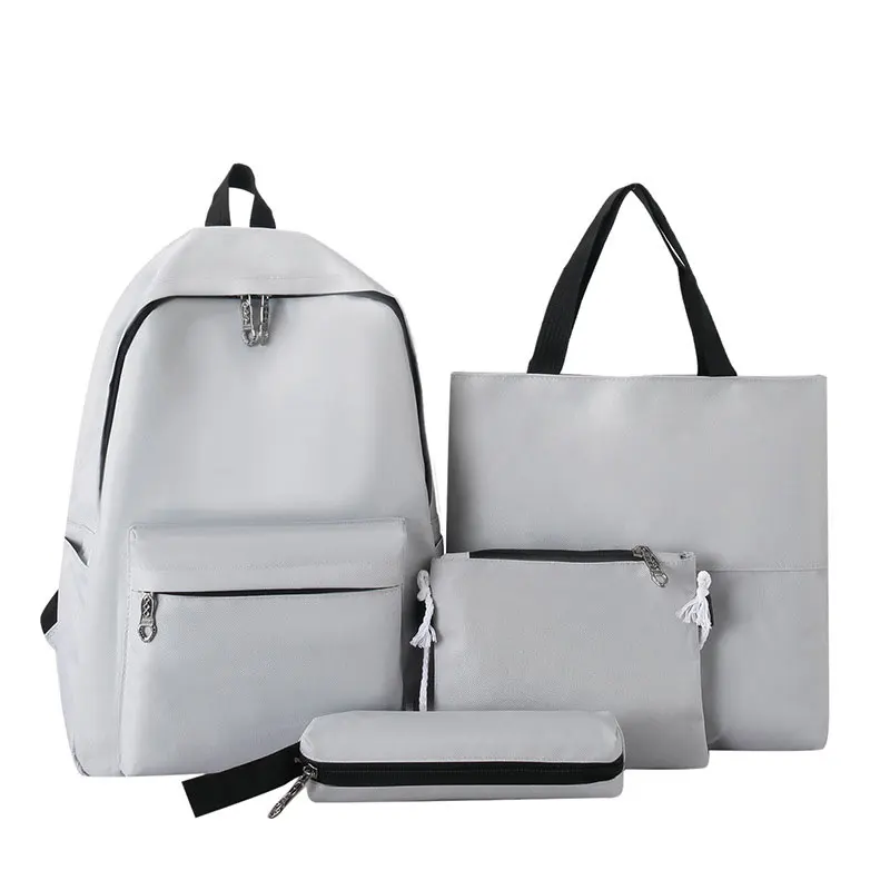 4PCS Fashion Four Sets Of Schoolbag Female Korean Version Of large-capacity Students Shoulder Bag Simple