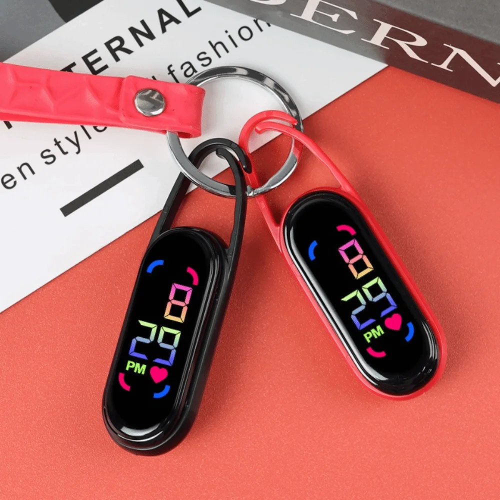 LED Pocket Watch Keychain Big Numbers Digital Display Electronic Hanging Watch Multipurpose Waterproof Digital Watch Kid Adult