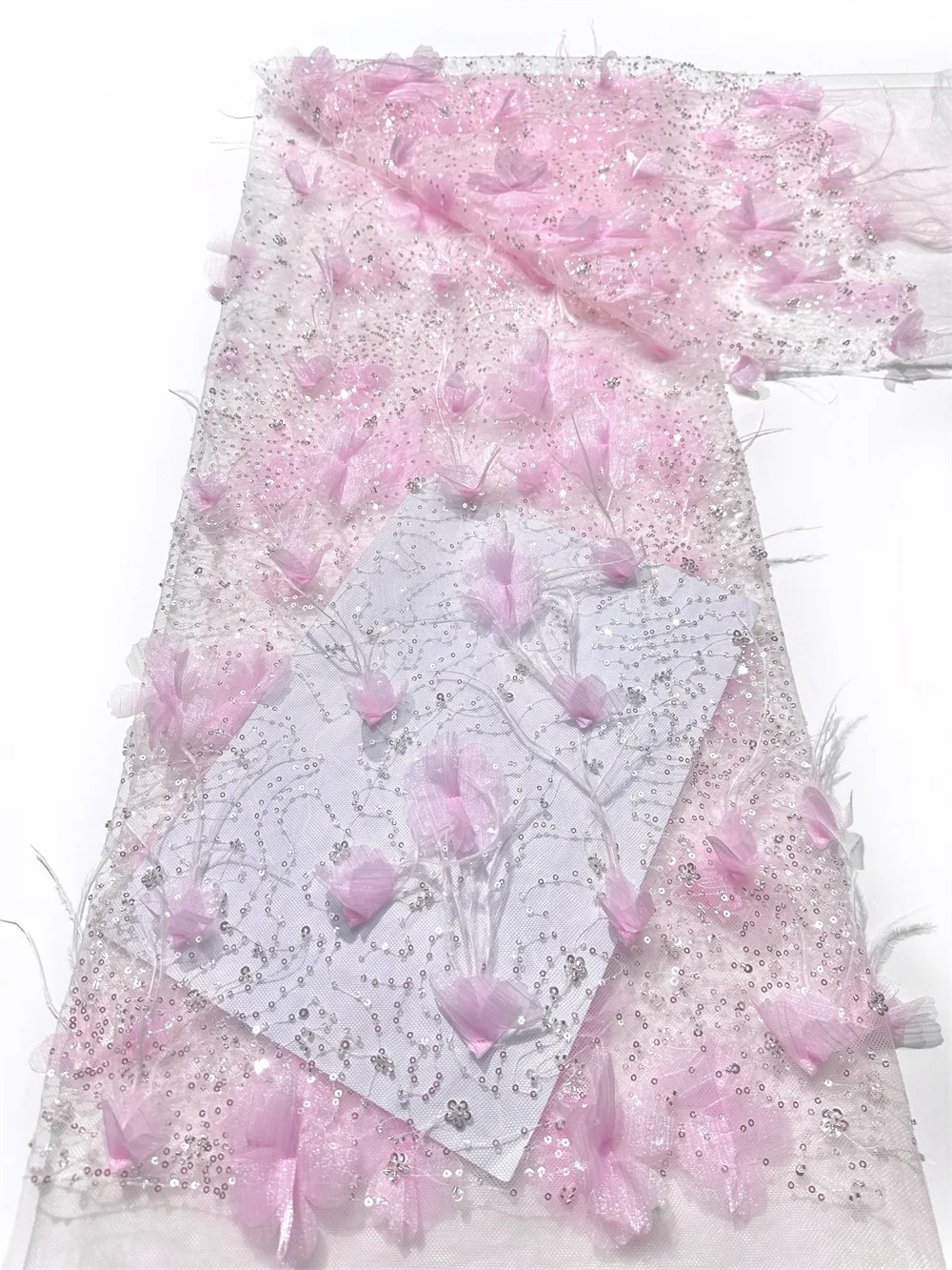 

African Lace Fabric 2026 Sequins Beaded Embroidery Groom Nigerian Bridal High Quality French Tulle Lace Fabric For Wedding