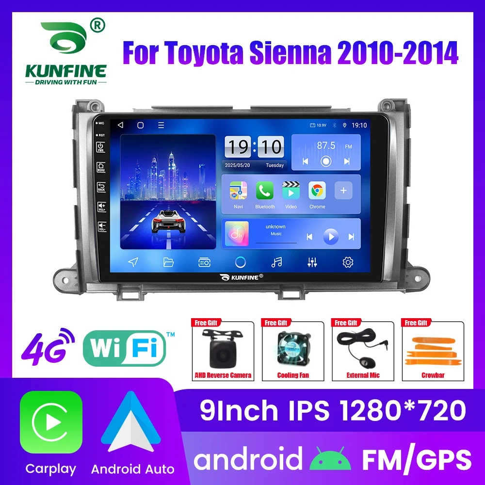 2Din راديو السيارة الاندورويد لتويوتا سيينا 2010-2014 نظام تحديد المواقع والملاحة الوسائط المتعددة مشغل فيديو Carplay أندرويد السيارات ستيريو السيارة BT FM