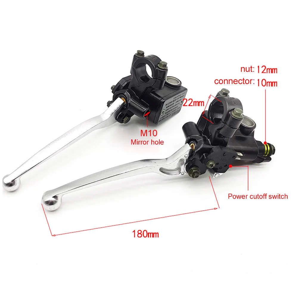 Motorcycle Brake Pump Front Master Cylinder Hydraulic Brake Lever Left Right M10 Mirror Hole for 22mm Handlebar T2/T3/T5