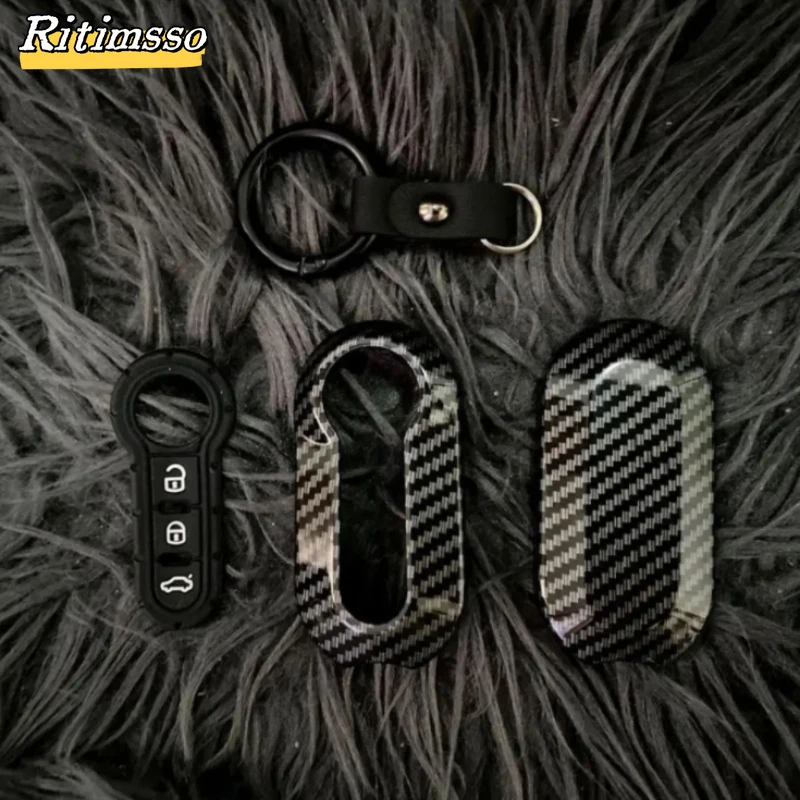 ABS + Silikon Araba Çevirme Anahtar Kılıfı Fiat Ducato 500 500L Panda Grande Punto Lancia Musa Otomatik Kabuk Fob Anahtarlık Aksesuarları