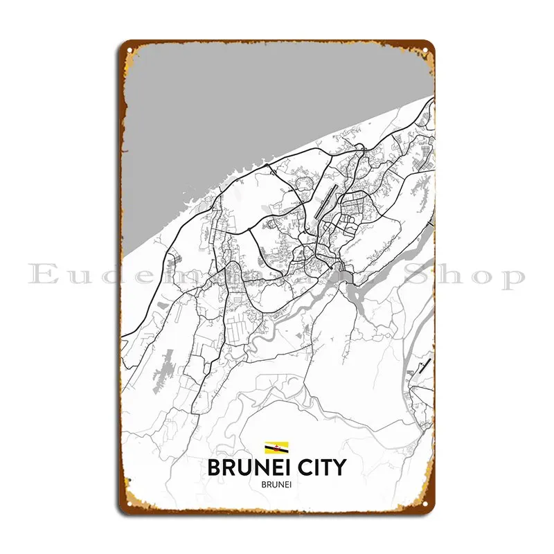 Brunei City BN Metal Plaque Poster Printing Club Garage Wall Cave Tin Sign Poster