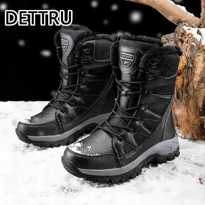 Brand Men Boots Winter Waterproof Snow Boots Unisex High Top Warm Outdoor Ankle Boots Male Casual Shoes Platform Boot