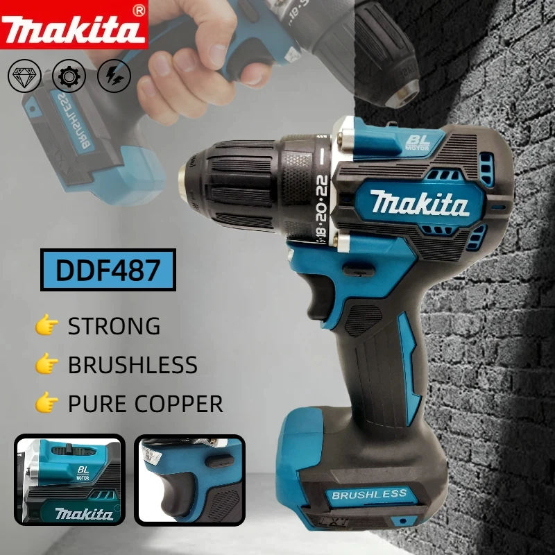 

Makita DDF487 10mm Brushless 18V lithium electric rechargeable impact drill large torque screwdriver