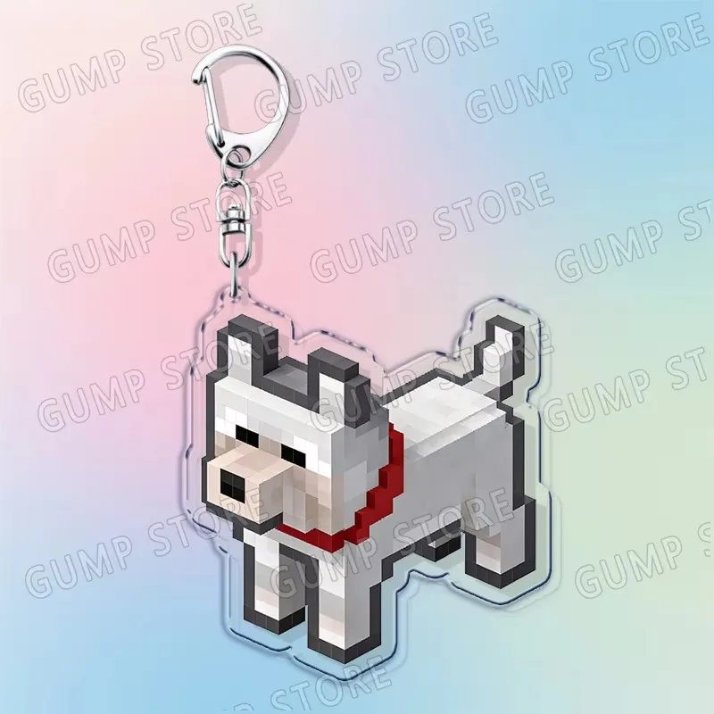 Cute Animal Chick Capibara Keychain for Accessories Game Pixel Style Keyring Key Chains Jewelry Fans Boyfriends Gifts
