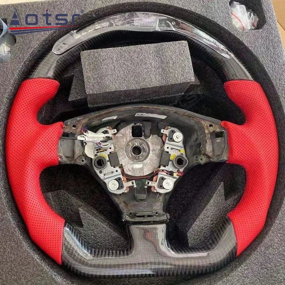 Car Steering Wheel Assembly For Maserati GT/GC Ghibli GranTurismo 2007-2017 Carbon fiber LED Racing Auto Steering Wheel