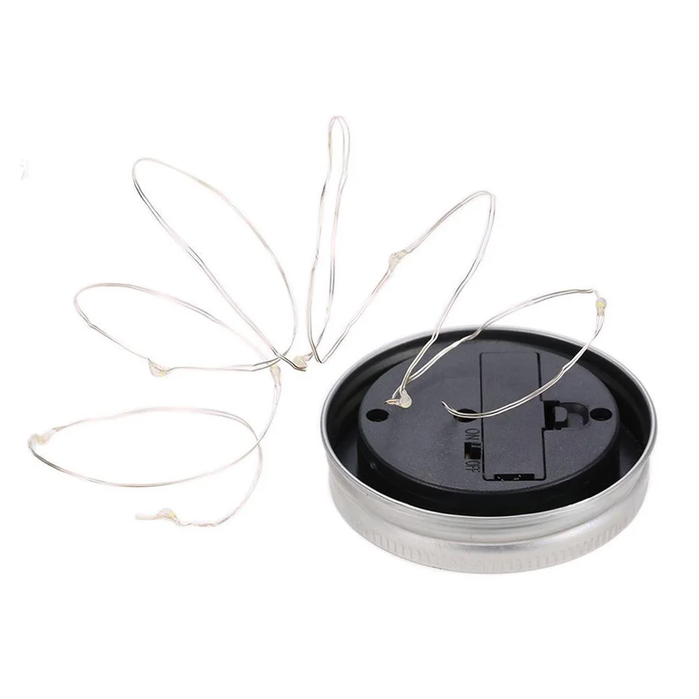 LED Fairy Light Solar Powered for Mason Jar Lid Outdoor Garden Decorative Christmas String Lights Outdoor Wedding Decor (No Jar)