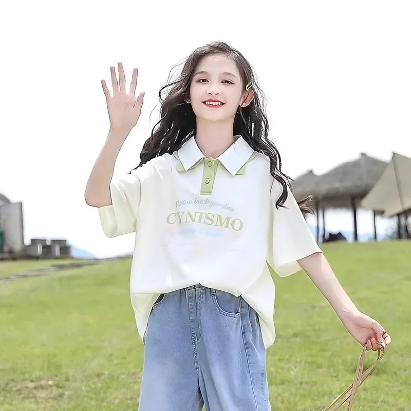 

Girls Summer Cotton irt ort Sve Pure Cotton Set for Little Girls Toddler Kids Age 2-8 School orm Sle Love ...