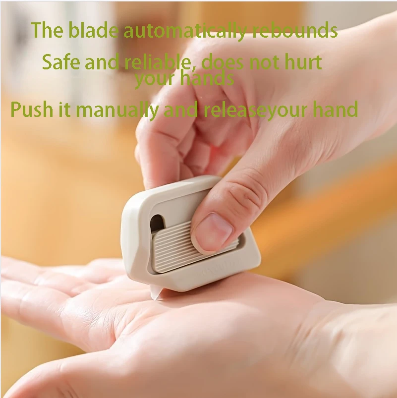 New Automatic Retractable Mini Ceramic Safety Box Cutter - Magnetic Blade (Rustproof, Scratch-Resistant) with Non-Slip Grip