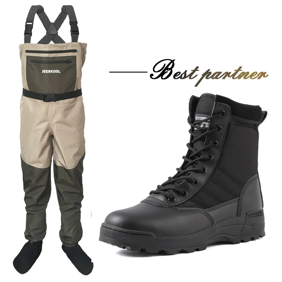 

Fly Fishing Waders & Wading Shoes Rubber Sole Fish Pants Aqua Sneakers Clothing Set Rock Sports Boots Hunting No-slip JEERKOOL