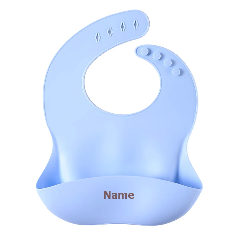 Silicone Bib Baby Drool Catcher with Free Name Engraving Creative Gifts Customized for Boys and Girls