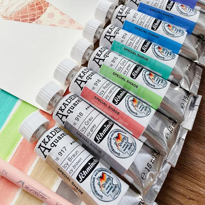 Schmincke Macaron Candy Color Watercolor Paint 12Color Set Opaque College Grade Tubular Watercolor Artist Painting Supplies