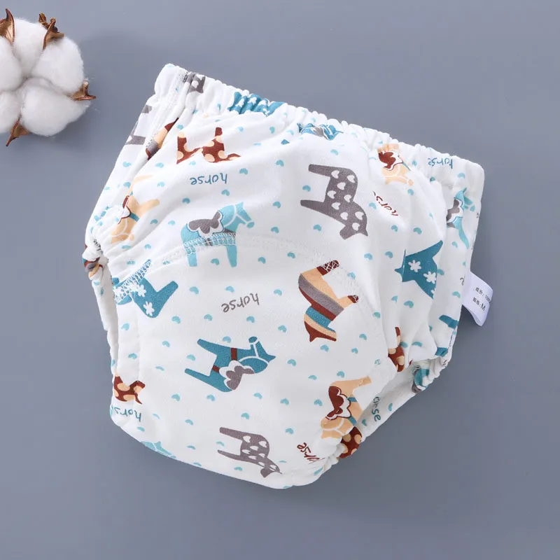 Reusable Baby Washable Diaper Pant Infant Potty Training Cloth Pocket Nappy Panties Diapers 6 Layers Cover Wrap Suits Girls Boys