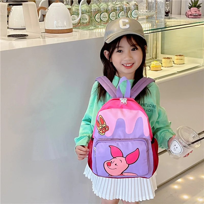 Winnie de Disney the Pooh, bonita mochila escolar para niños con estampado de dibujos animados de Tigger, mochila ligera y sencilla de gran capacidad