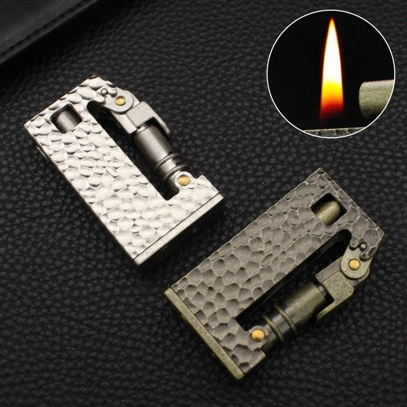 

New Metal Retro Scimitar Oil Lighter with Detachable Grinding Wheel Press Ignition Cigarette Accessories Men's Personalized Gift