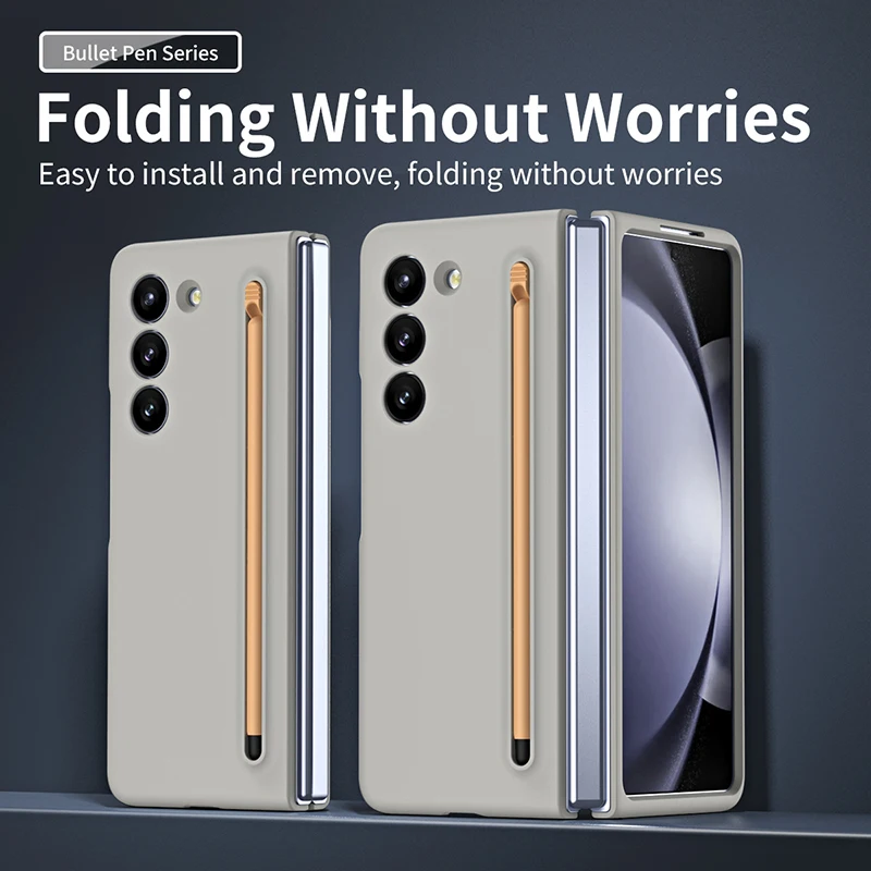 

Luxury Matte Hard Folding Case For Samsung Galaxy Z Fold 5 4 3 Silicone Case Shockproof Protective Cover For Z Fold5 Fold4 Fold3