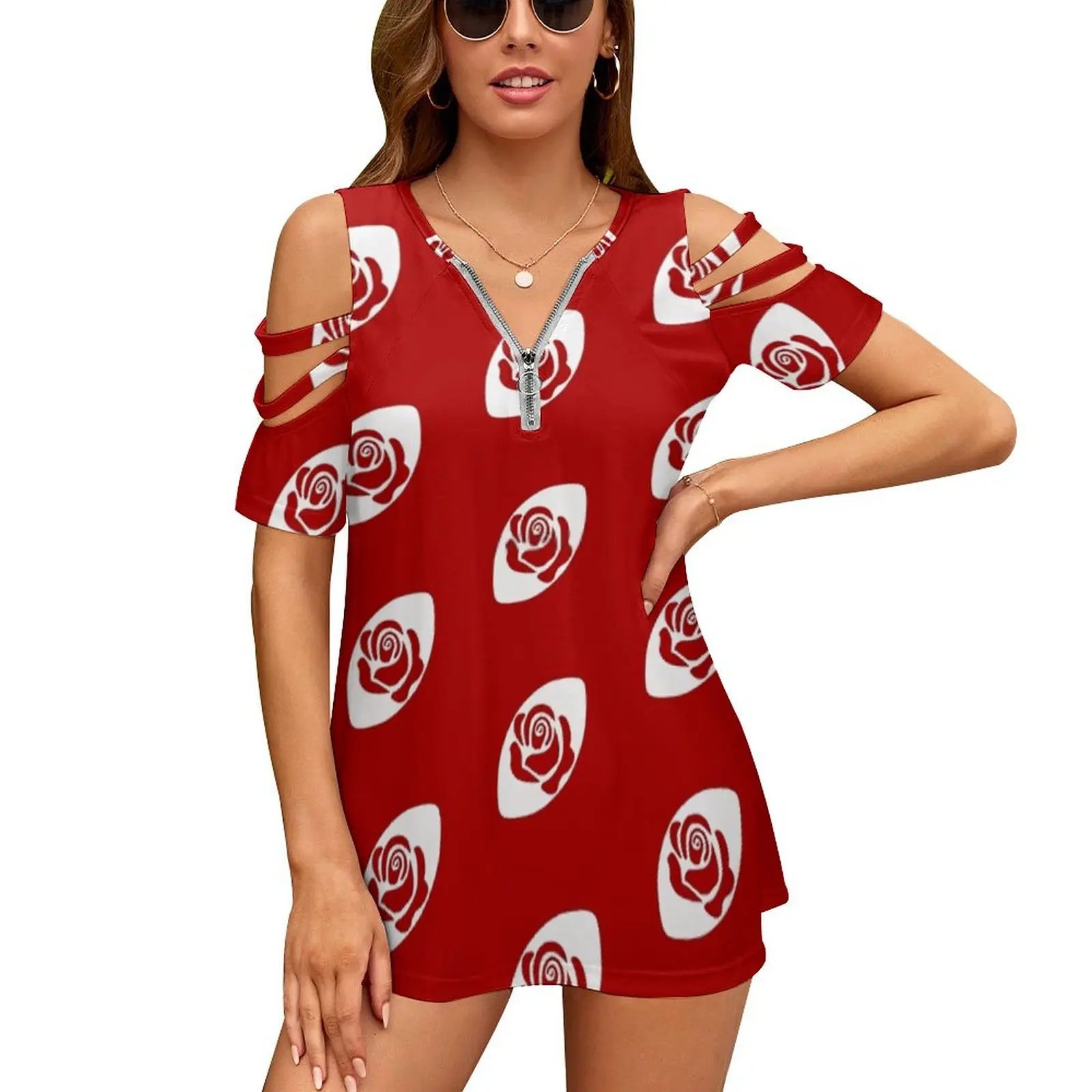 Rugby England Frauen T-Shirt Crewneck Casual Kurzarm Tops Sommer Tees England Englisch England Rugby Team Englisch Rose Rot