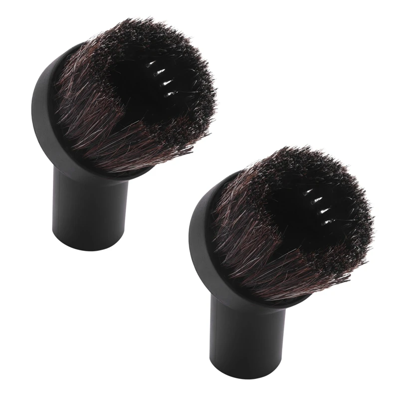 2X Dusting Brush Dust Tool Attachment For Vacuum Cleaner Round Horse Hair 32Mm