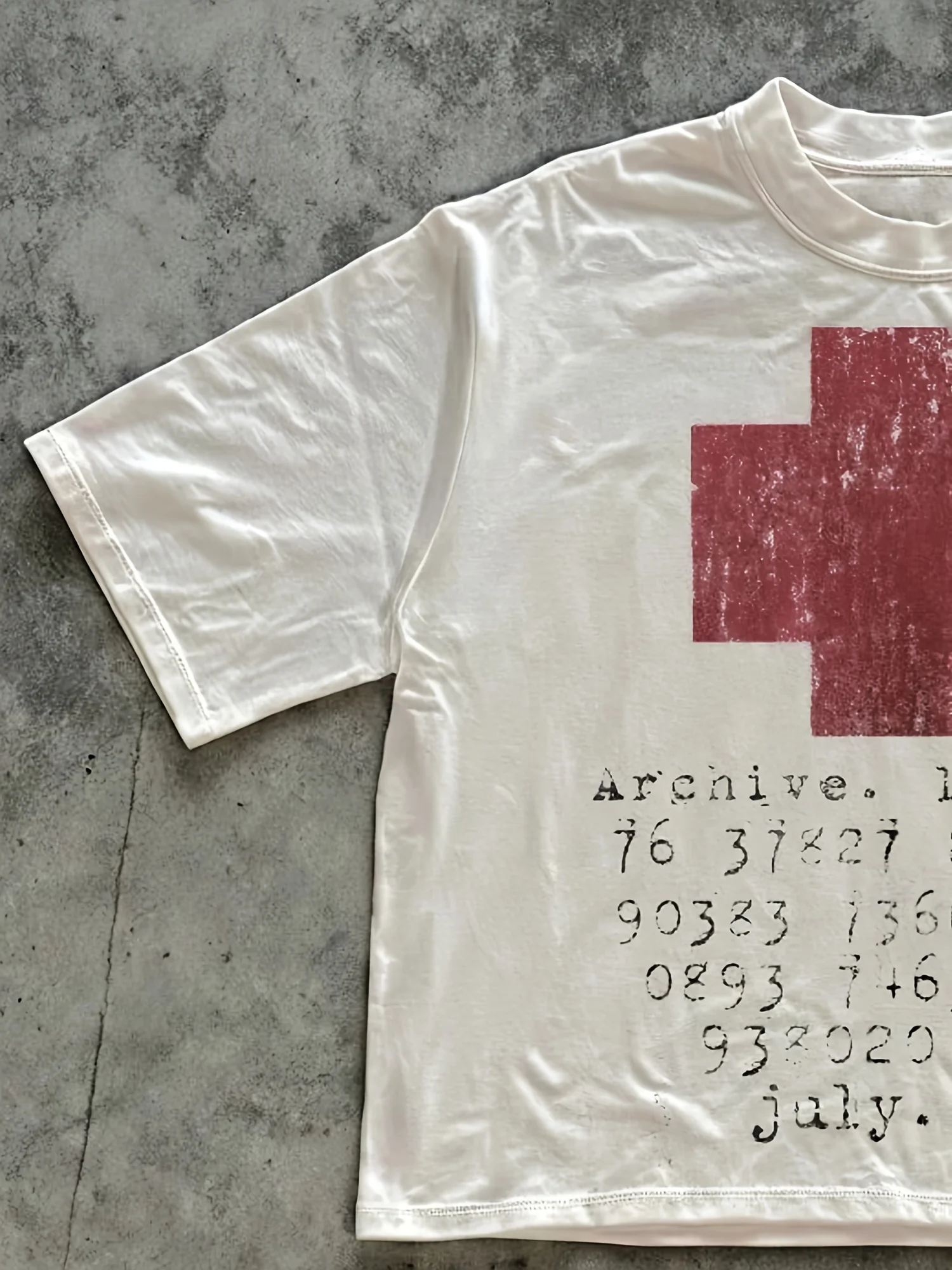 Summer Women's Red Cross Stamp Print T-shirt Unisex Cotton and Breathable Short Sleeve Streetwear Oversized Loose Casual