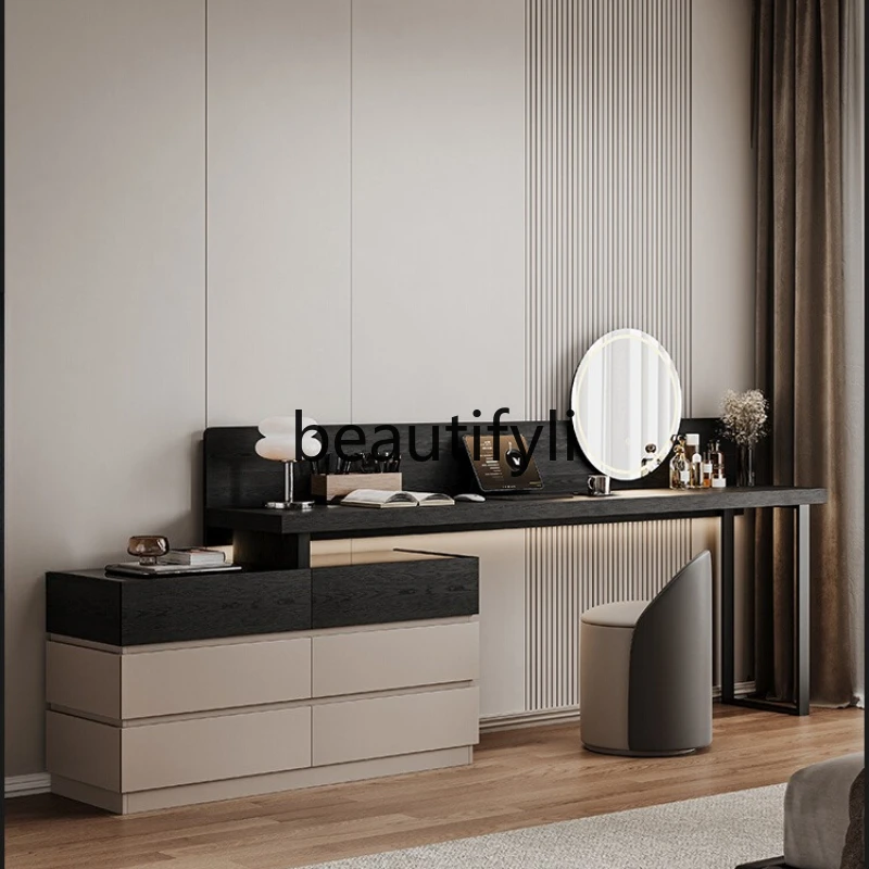 Italian Minimalist Dressing Table Desk Large Makeup Table New Bedroom Bedside Dressing Table Chest of Drawers