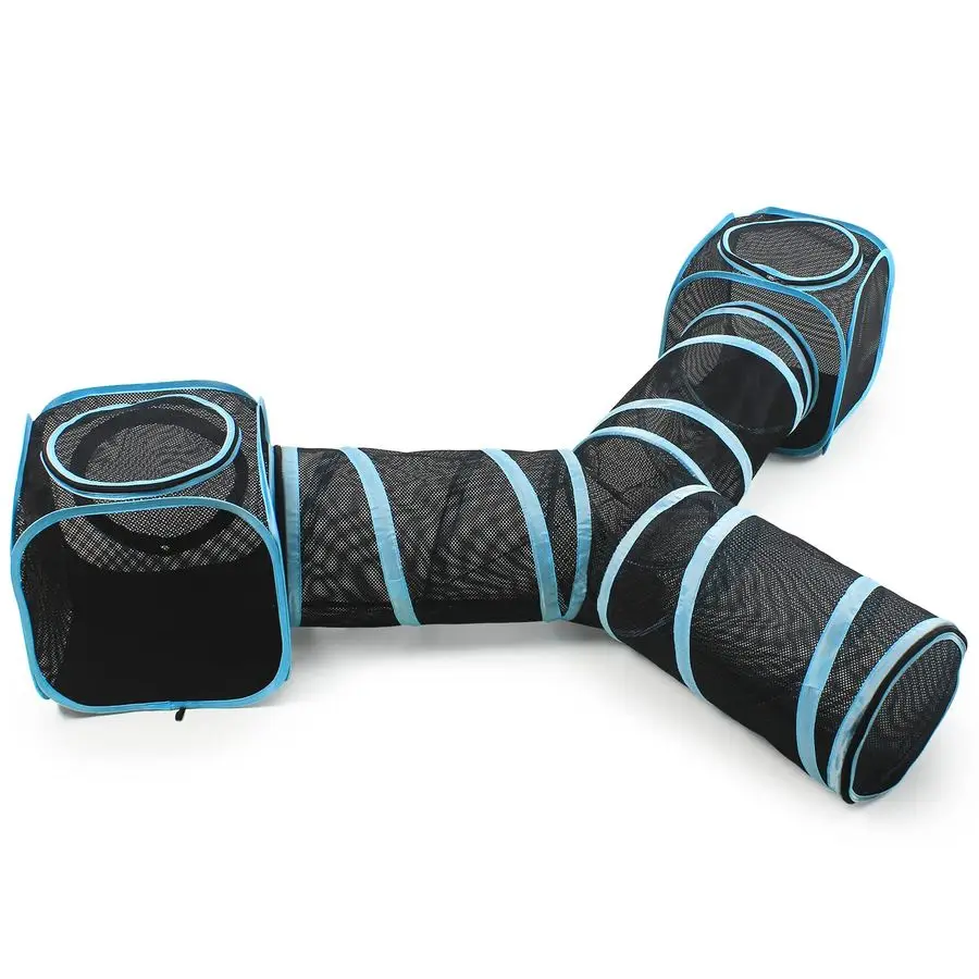 

Портативный туннель-домик для кошек 2-в-1: для дома и улицы, с 3-сторонним туннелем