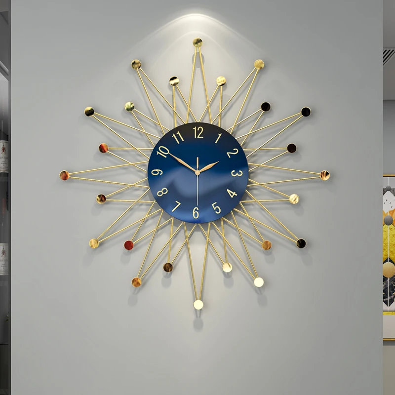 wall clock living room modern light luxury atmosphere home fashion hanging decoration quartz watch 70X70CM