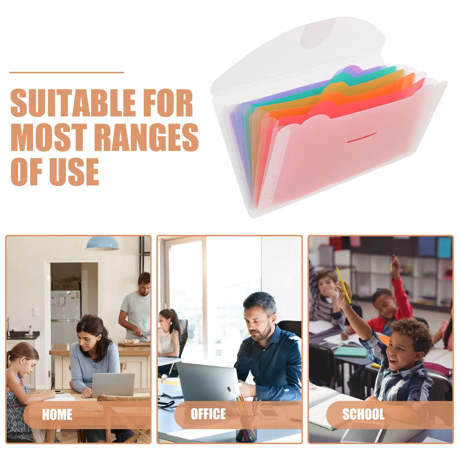 

2 Pcs Office File Folders Business Receipt Organizer Portable PP Accordion Small