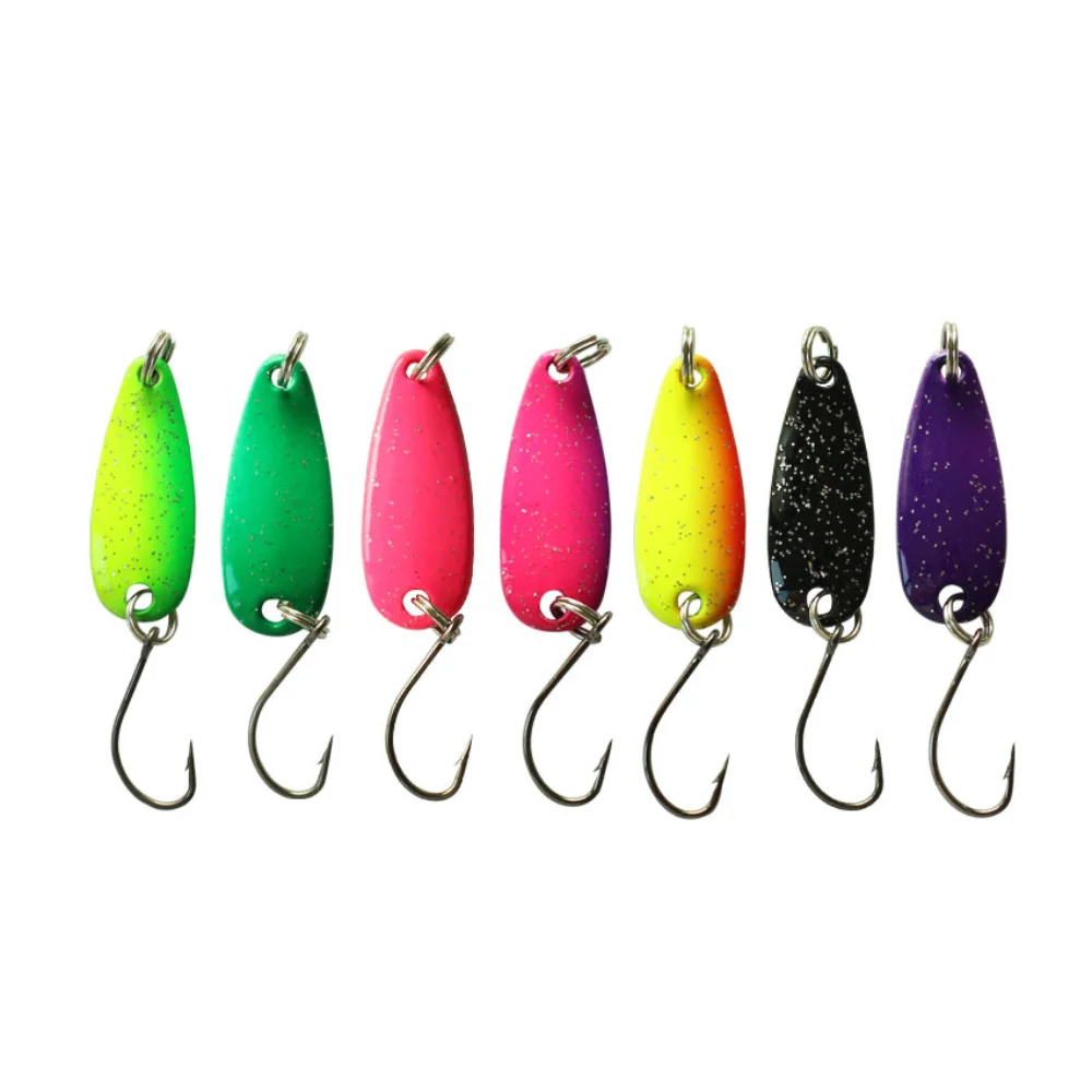 10pcs Peche Leurre Pesca SPOON 2.5g Colorful Spoon Bait Copper Stream Metal Fishing Lure For Trout Chub Perch Salmon