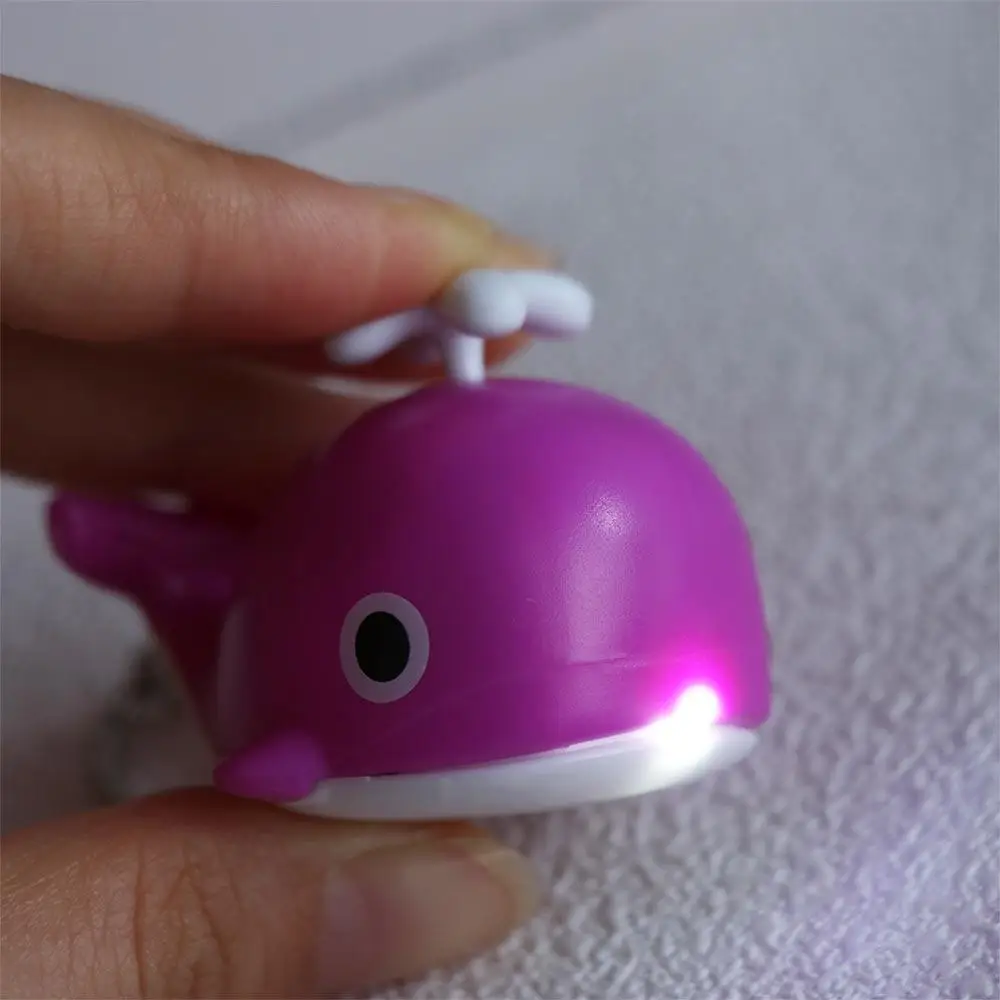 Cute Sounds Light Sea Whale Keychain Luminous Flashlight LED Whale Keyring Metal Rings Cartoon Animal LED Keychain Bag Pendant